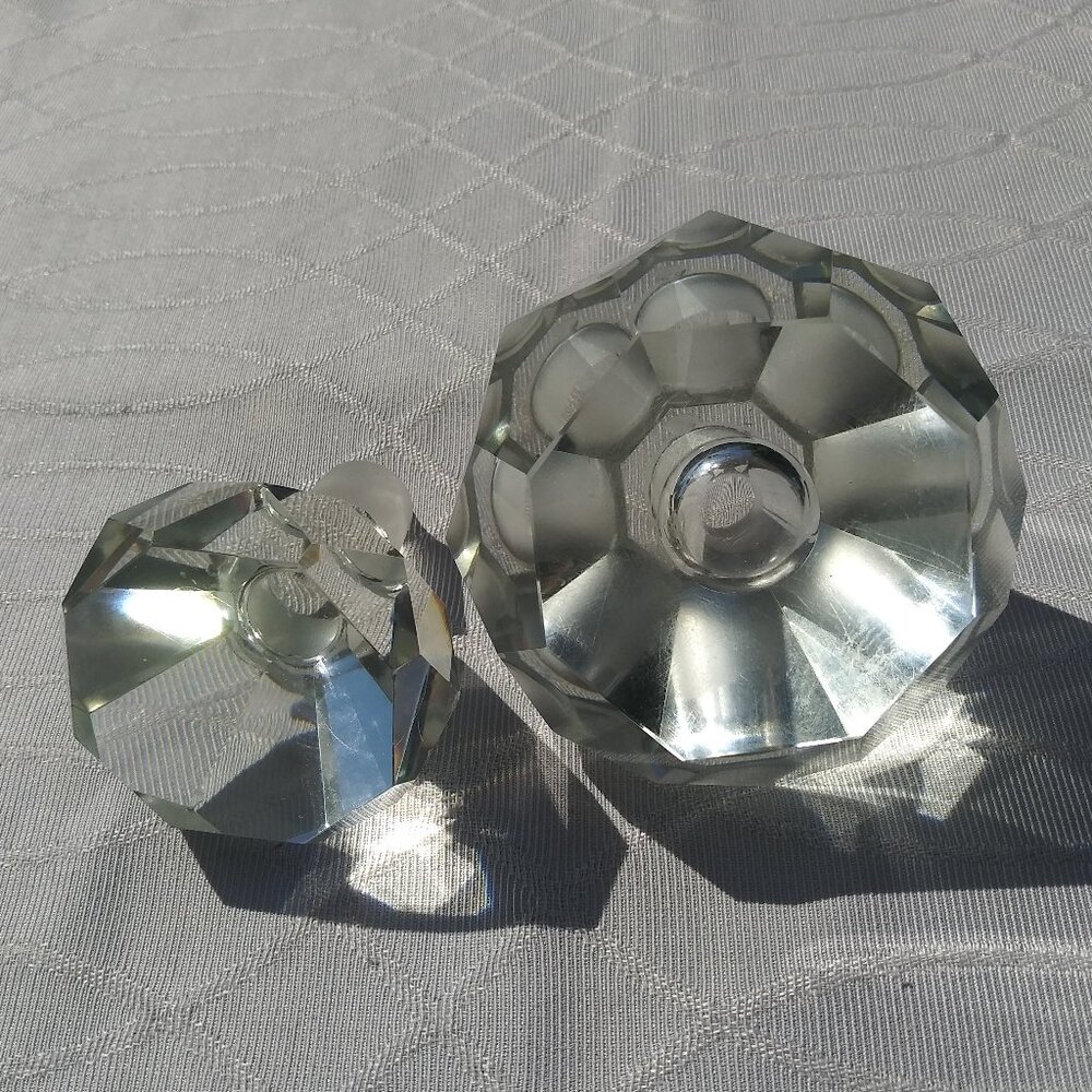 Vintage Crystal Glass Perfume Bottle Very Heavy - Picture 8 of 10